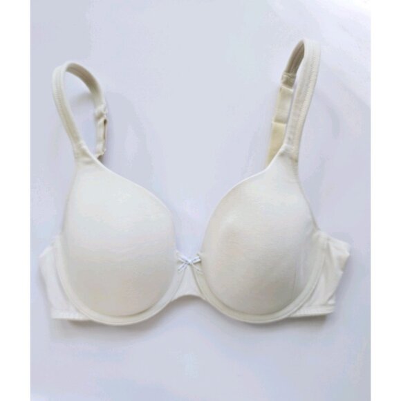 Cacique Cotton Blend Lightly Lined Underwire Beige Molded Bra 34DD - Picture 10 of 10